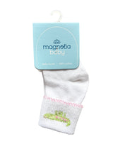 Alligator Pie Pink Pima Embroidered Socks