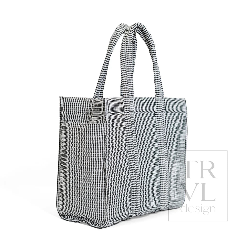 TRVL Design Quilted Go Go Tote | Gingham Black