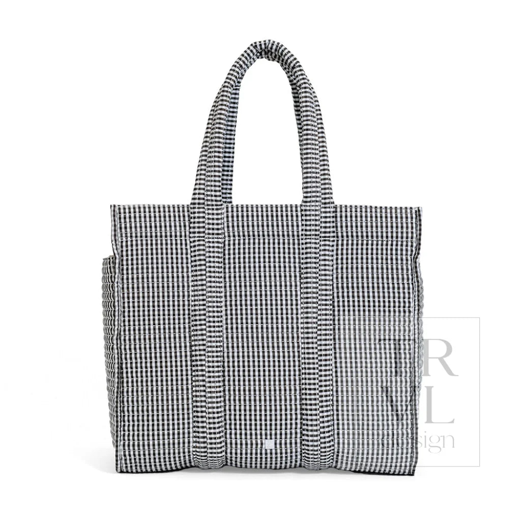 TRVL Design Quilted Go Go Tote | Gingham Black