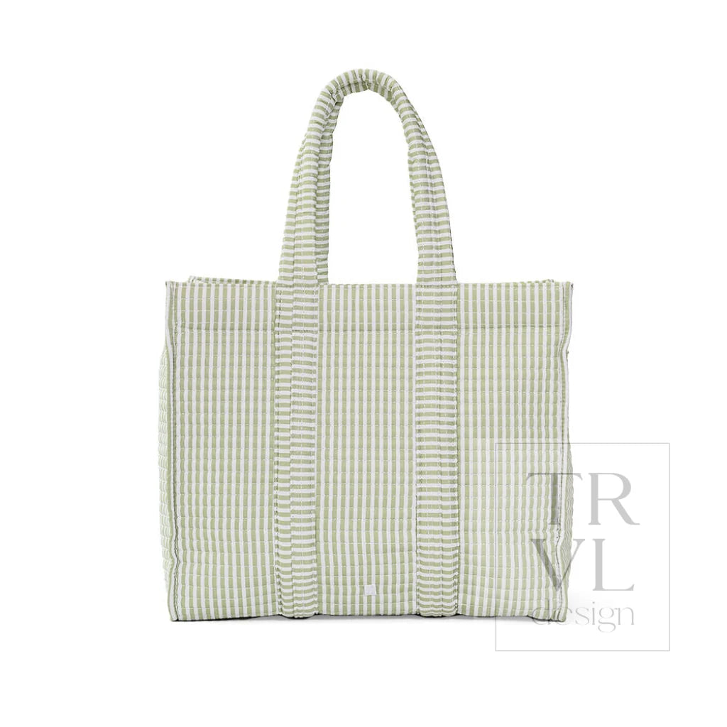 TRVL Design Quilted Go Go Tote | Pimlico Stripe Sage