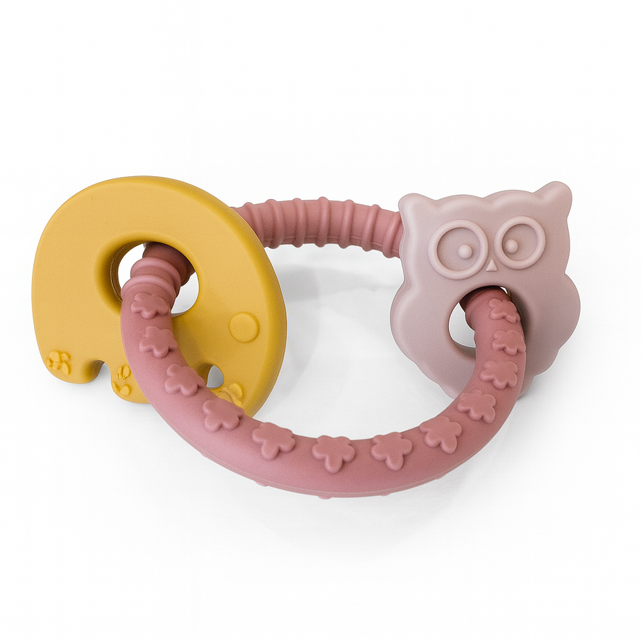 Sugar + Maple Elephant Silicone Ring Teether