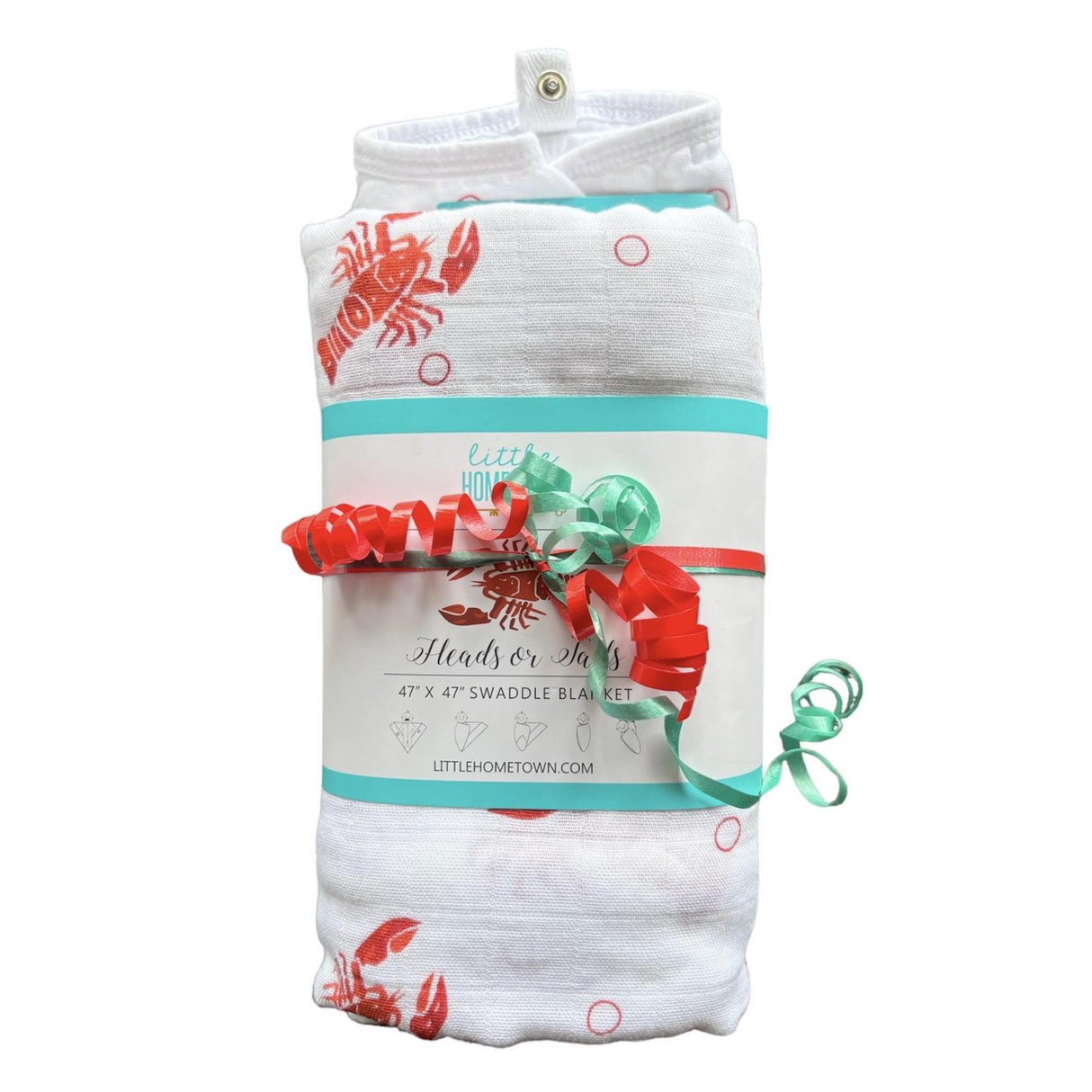 Heads or Tails Gift Bundle: Bamboo Muslin Swaddle Blanket and Bib