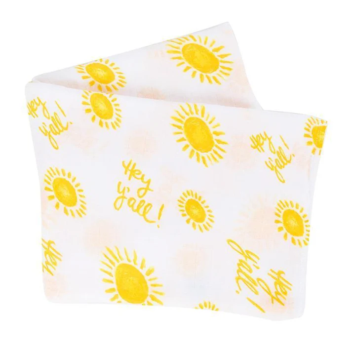 Hey Y'all Gift Bundle: Bamboo Muslin Swaddle Blanket and Bib
