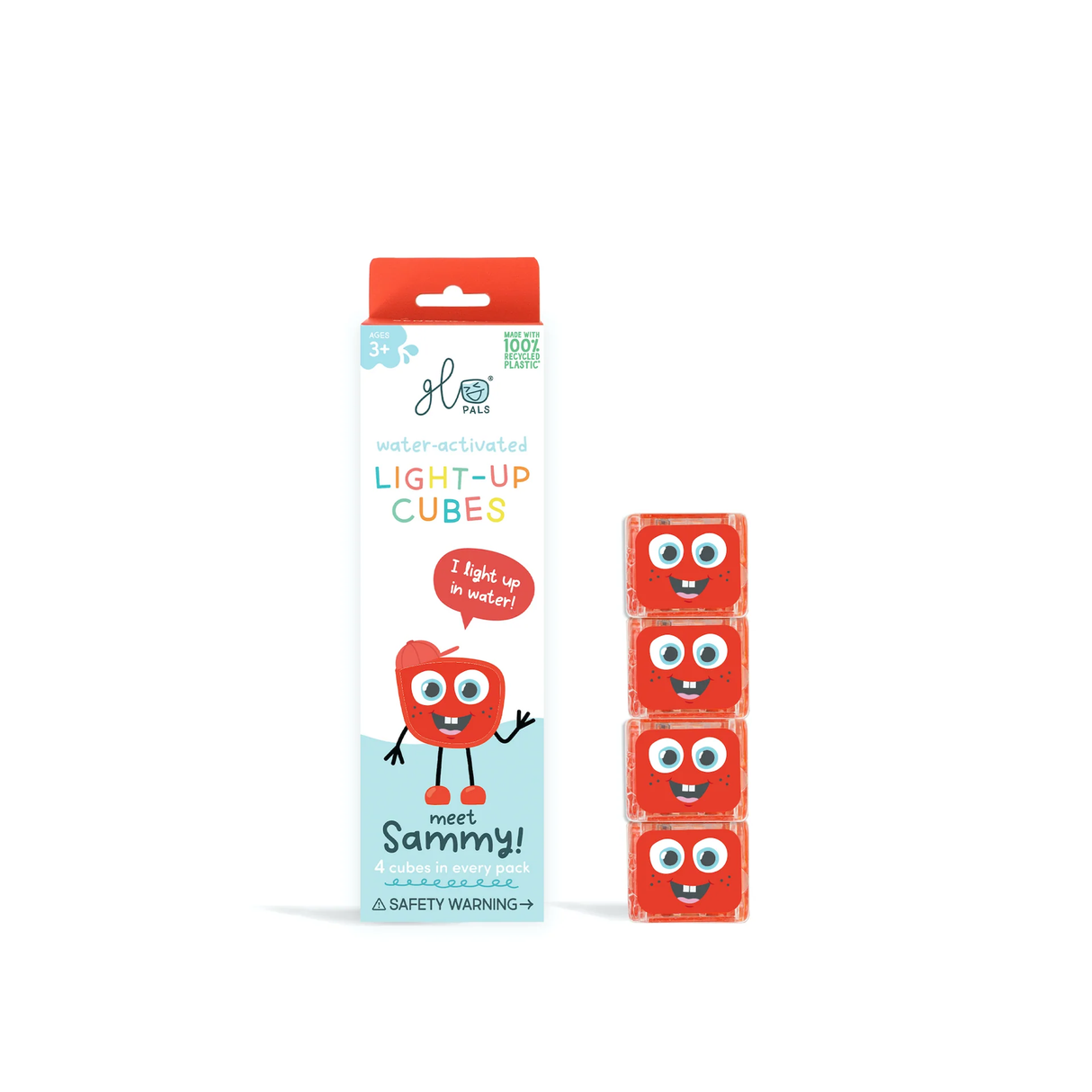 Glo Pals Light-Up Sensory Cubes 4 pack | New 100% recycled plastic