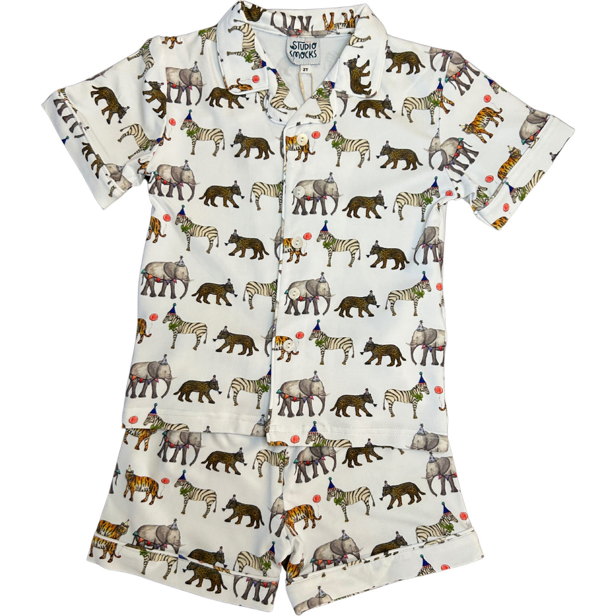 Party Animal Two Piece Button Down Short Pajamas