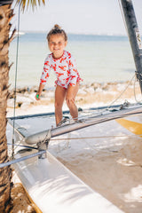 Sugar Bee Clothing Crawfish Girl Ruffle Bottom Bathing Suit