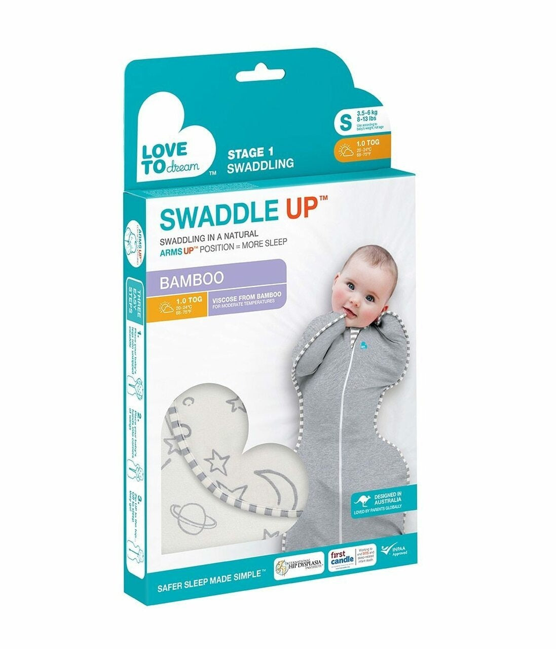 Love to Dream Swaddle UP Silky Lux Bamboo Moon and Stars