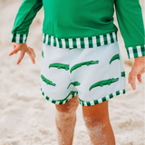 Sugar Bee Clothing Blue Alligator Boy Summer Swim Shorts