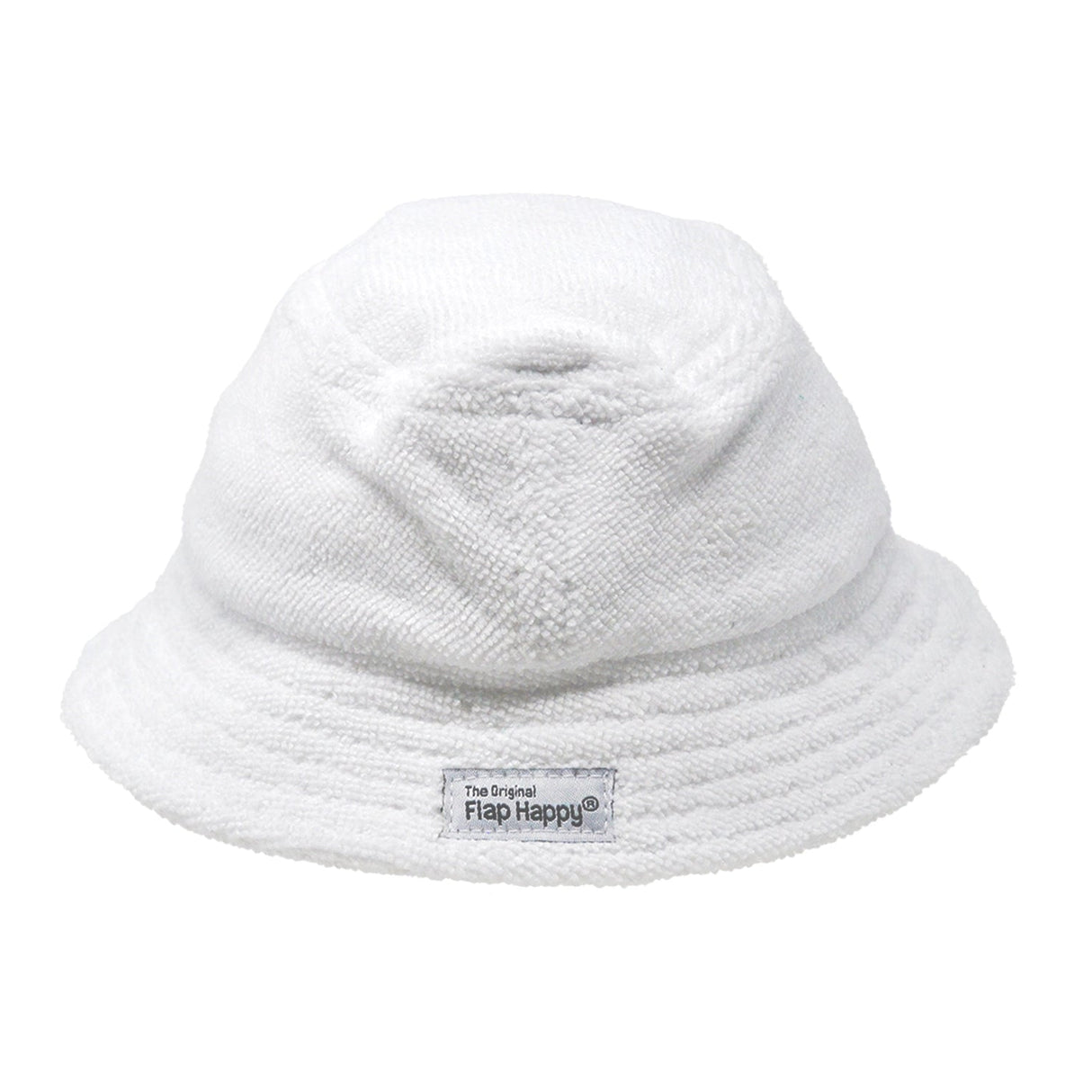 Flap Happy White UPF 50+Terry Beach Bucket Hat