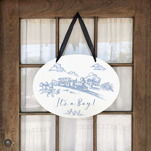 Storyland Toile New Baby Announcement Door Hanger (in store exclusive)