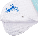 Blue Crab Gift Bundle: Bamboo Muslin Swaddle Blanket and Bib