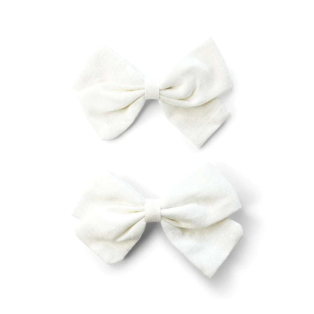 Emma Fabric Bows- Pigtail Bows |  Alligator Pinch Clip