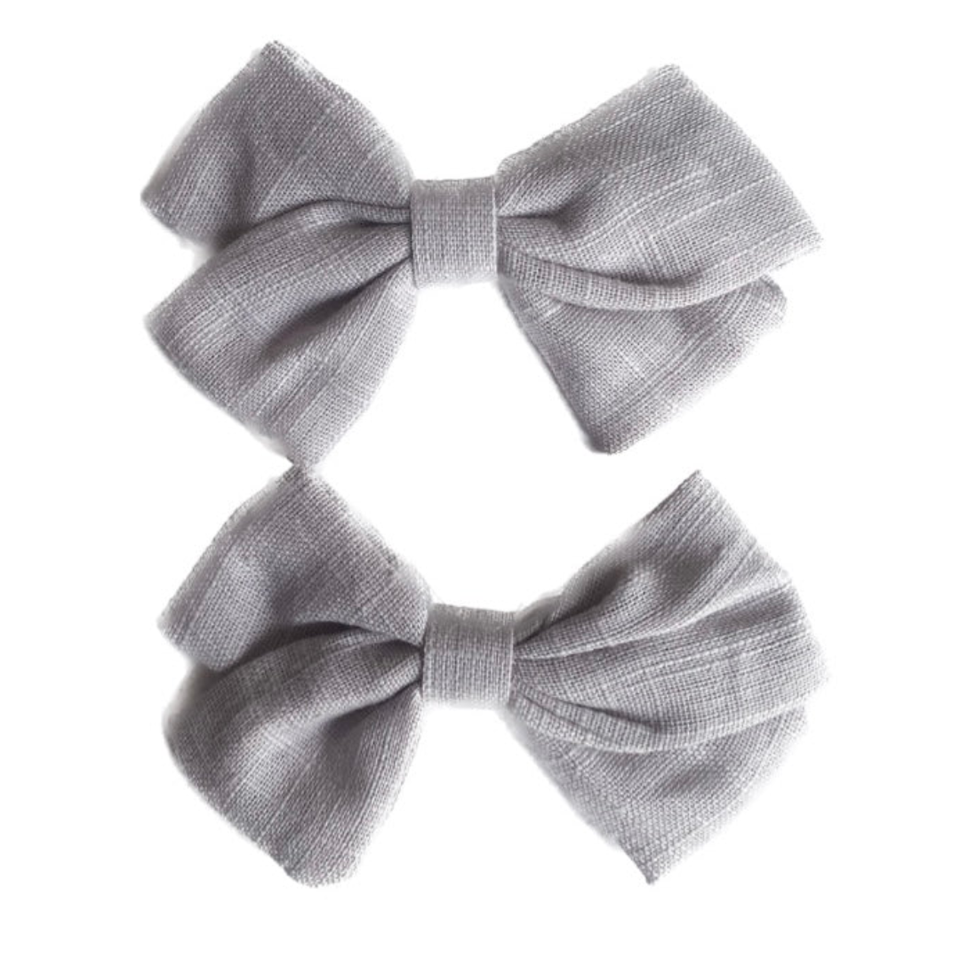 Emma Fabric Bows- Pigtail Bows |  Alligator Pinch Clip