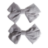 Emma Fabric Bows- Pigtail Bows |  Alligator Pinch Clip