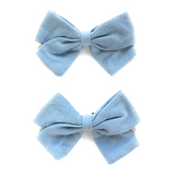 Emma Fabric Bows- Pigtail Bows |  Alligator Pinch Clip