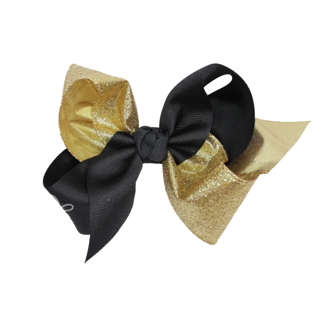 Black & Gold Crisscross Bow