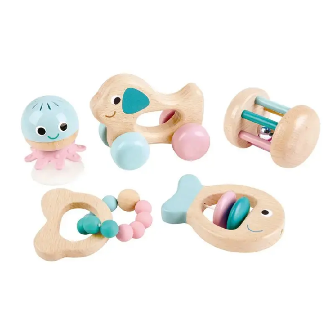 Hape Multi-Stage Sensory Rattle and Teether Gift Set