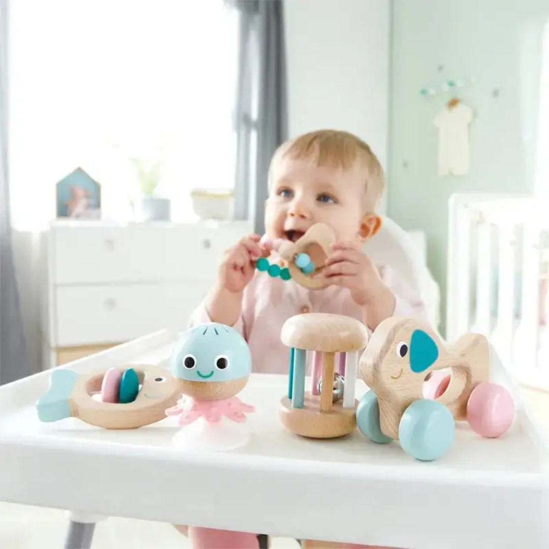 Hape Multi-Stage Sensory Rattle and Teether Gift Set