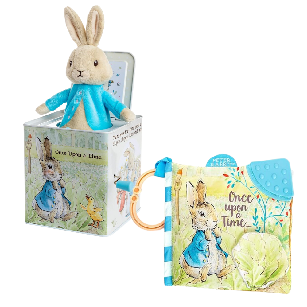 Peter Rabbit Toy Bundle | Jack in the Box with Soft Sensory Book | Once Upon a Time (exclusive)