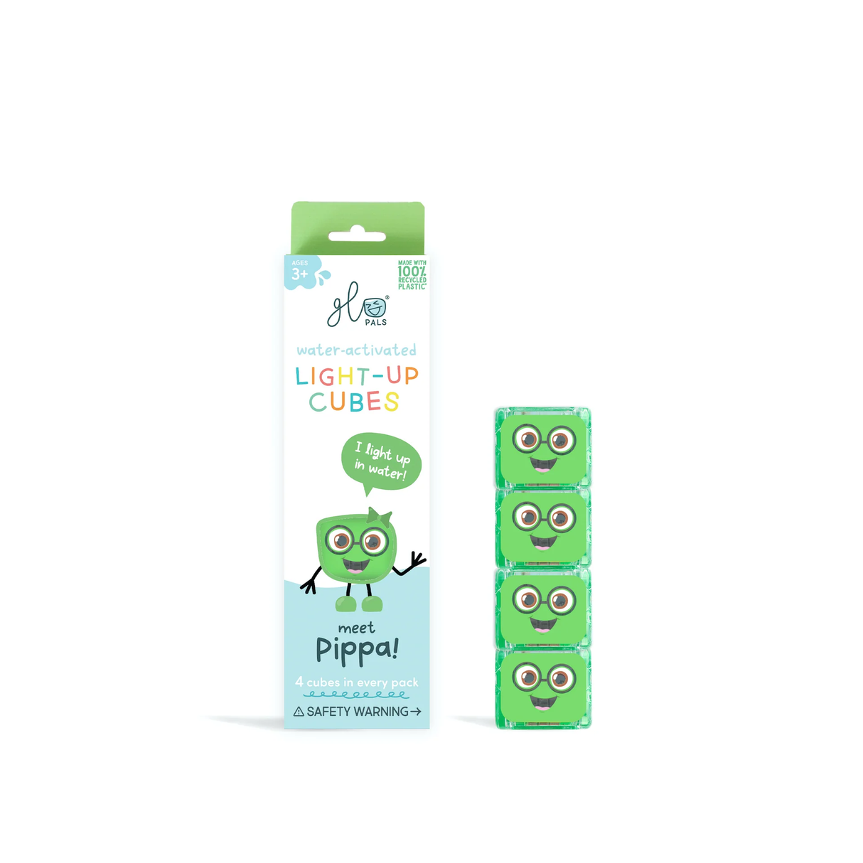Glo Pals Light-Up Sensory Cubes 4 pack | New 100% recycled plastic